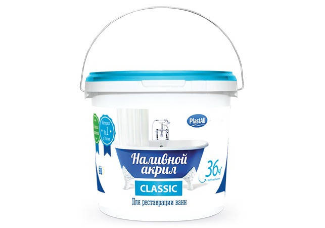 

Акрил для ванн "Plastall CLASSIC" 1.5 ванны глянец белый 3 кг