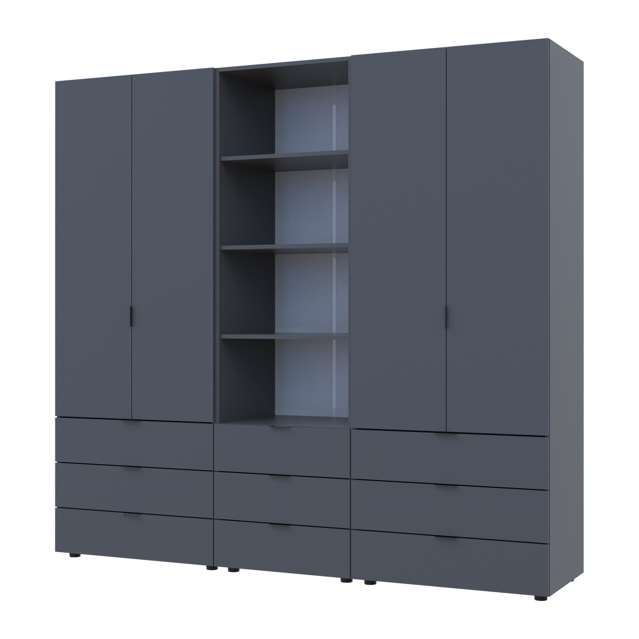 Шафа для одягу Doros Гелар Графіт 2+2ДСП з пеналом 215х49.5х203.4 (42005171)