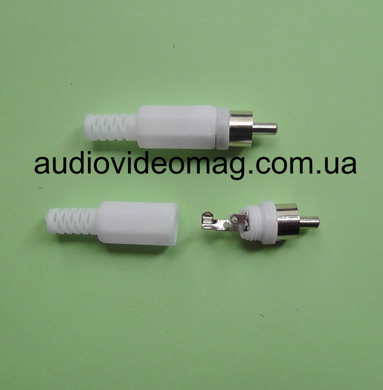 

Штекер RCA (тюльпан), пластиковый, цвет белый