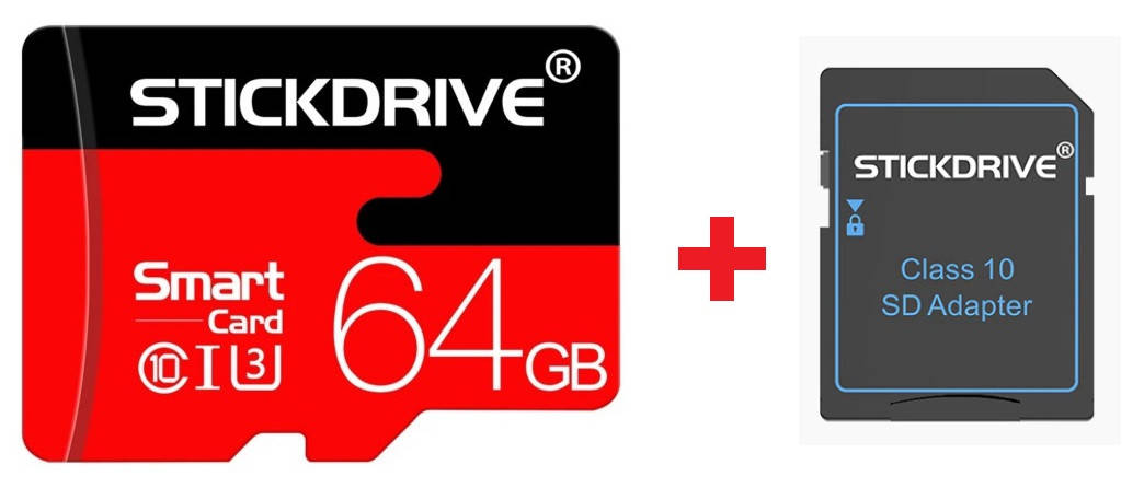 

Карта памяти Stickdrive 64GB microSD с картридером Class 10 + SD-adapter микро сд 64 гб High Speed