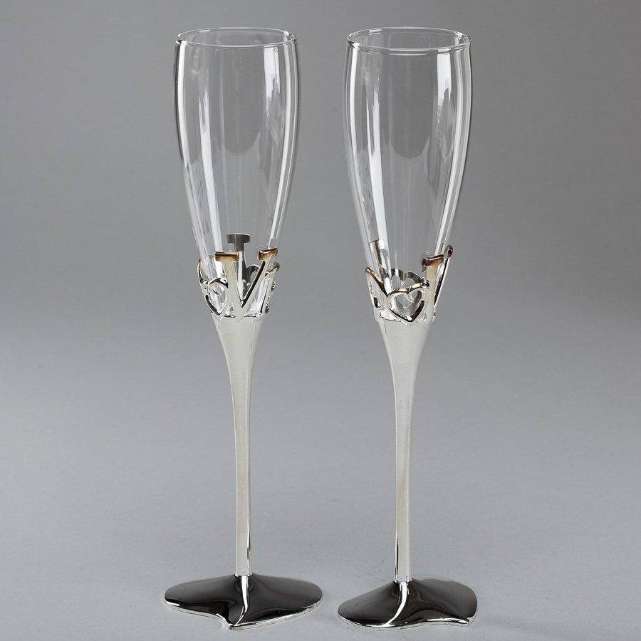 

Свадебные бокалы Veronese 2 шт 1563/105 пара парные бокалы на свадьбу на торжество для шампанского
