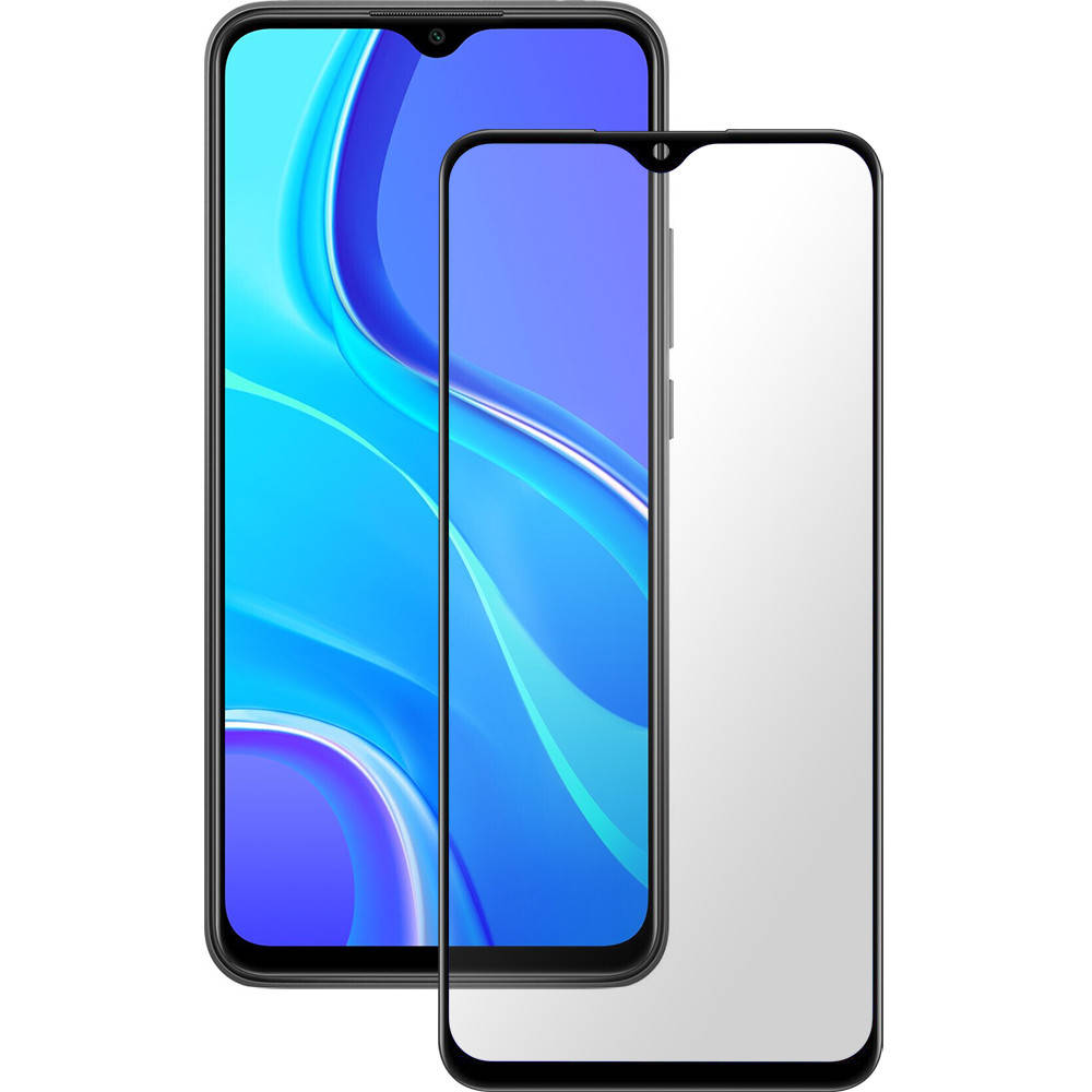 

Защитное стекло Xiaomi Redmi 9 \ Защитное стекло Редми 9 на весь экран телефона клей по всей поверхности, Черный