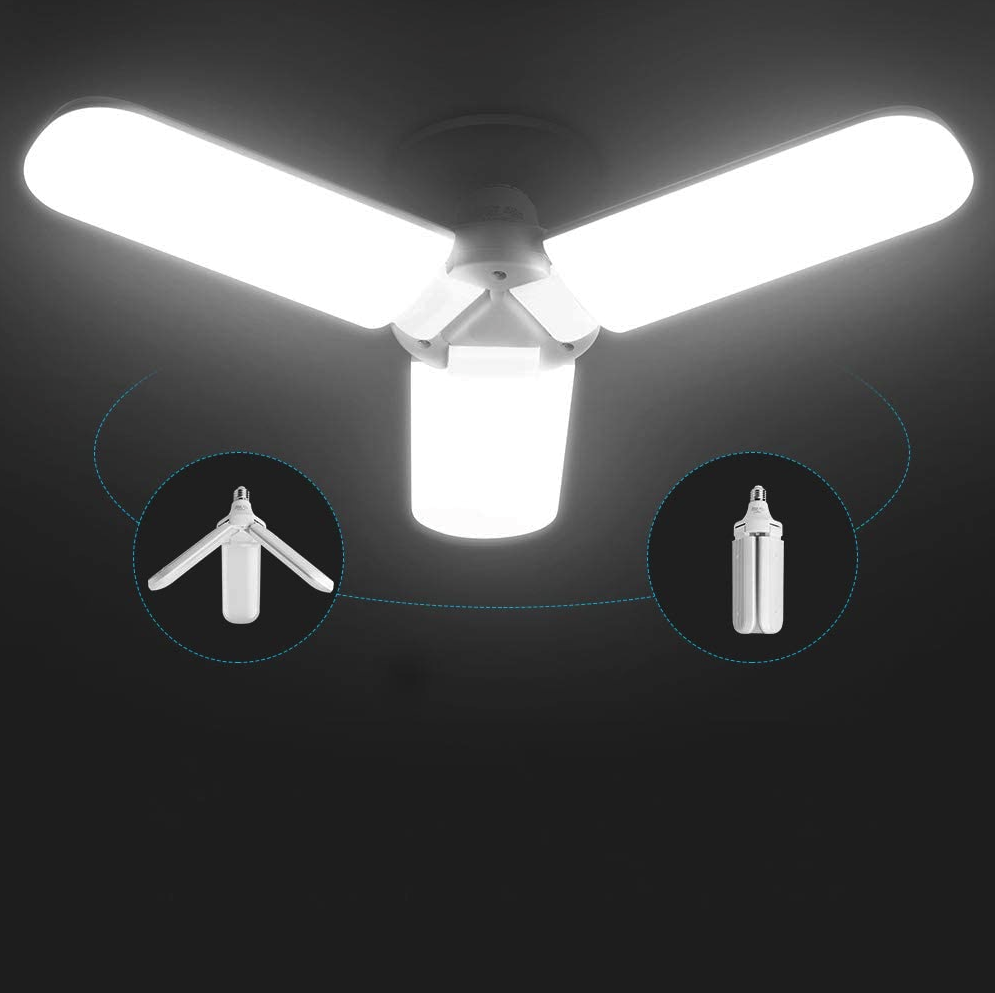 

Лампа лампочка складная 3 лопасти светодиодная E27 UKC Fan blade bulb 45W White Mastertool E27 (251)