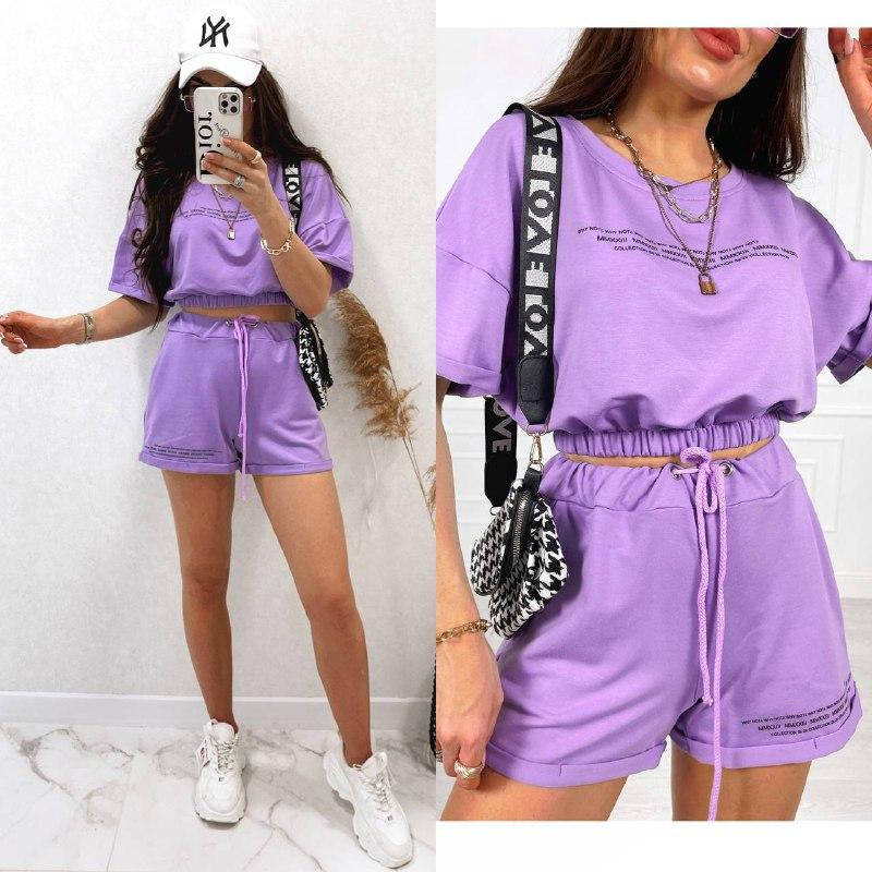 

Костюм топ и шорты, Сиреневый