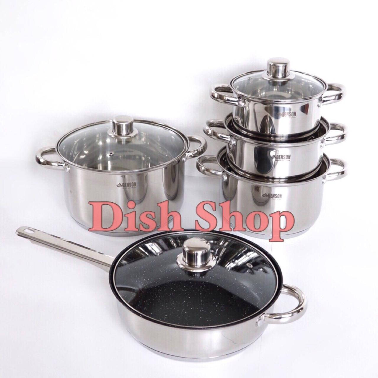 

Набор кастрюль Benson 10 предметов из нержавеющей стали