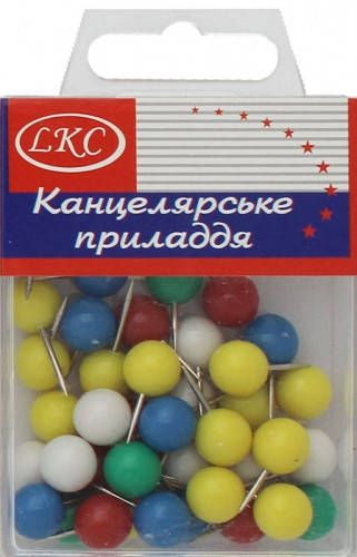 

Кнопки канцелярские цветные "Шарик" 60 шт в упаковке