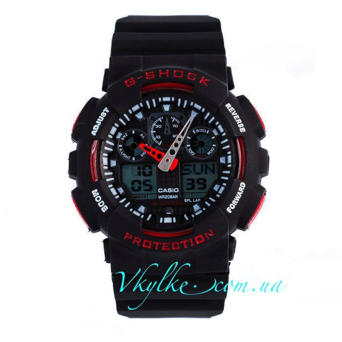 

Часы Casio G-Shock GA-100 черные с красным
