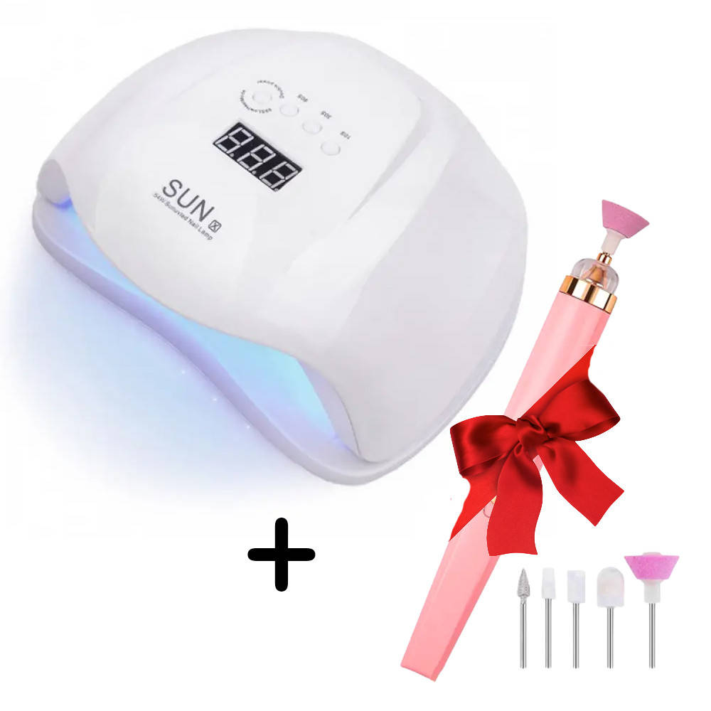 

Лампа для маникюра UV Lamp SUN X 54 Вт + Подарок Фрезер - мини аппарат для маникюра Flawless Salon Nails, Белый