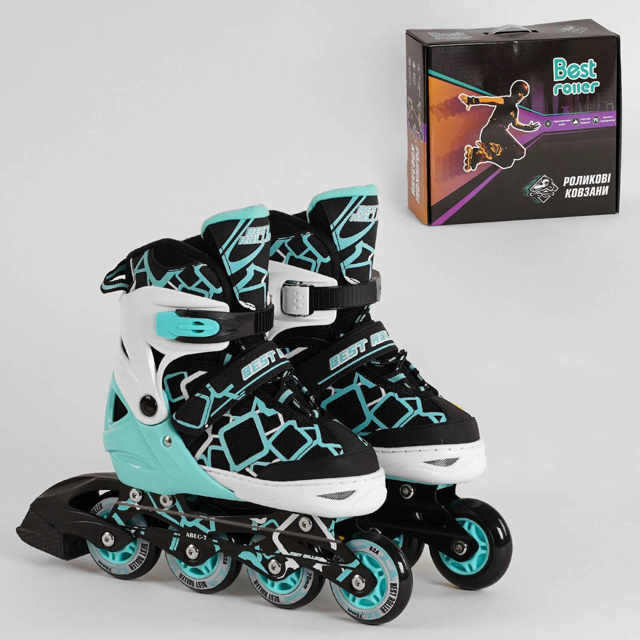 

Ролики 4414-М Best Roller /размер 35-38 бирюзовый 116485