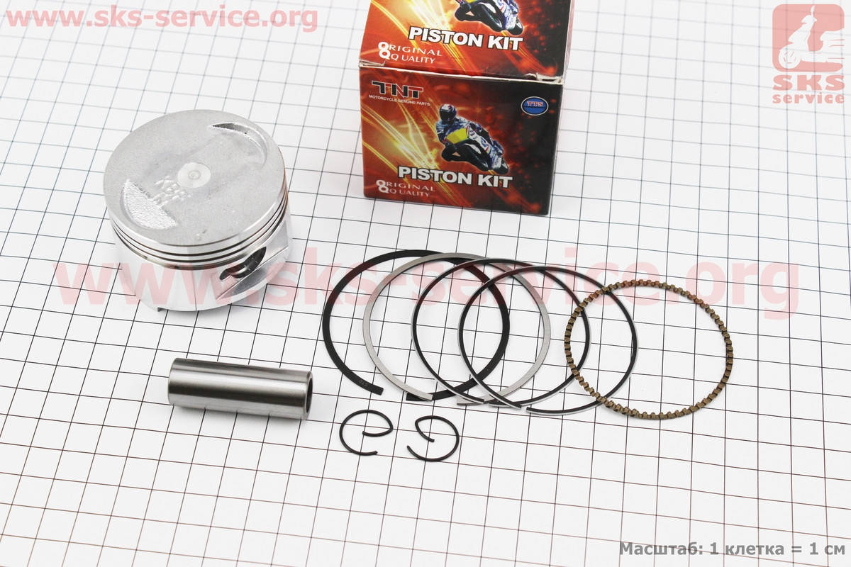 

Поршень 57,4 мм STD в сборе на китайские 4-х тактные скутера 150 cc