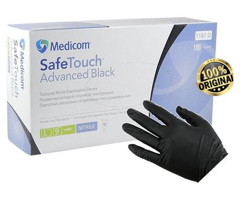 

Медіком SafeTouch® Advanced Black Нітрилові рукавички Чорні (100шт / уп) , розмір - S М і L