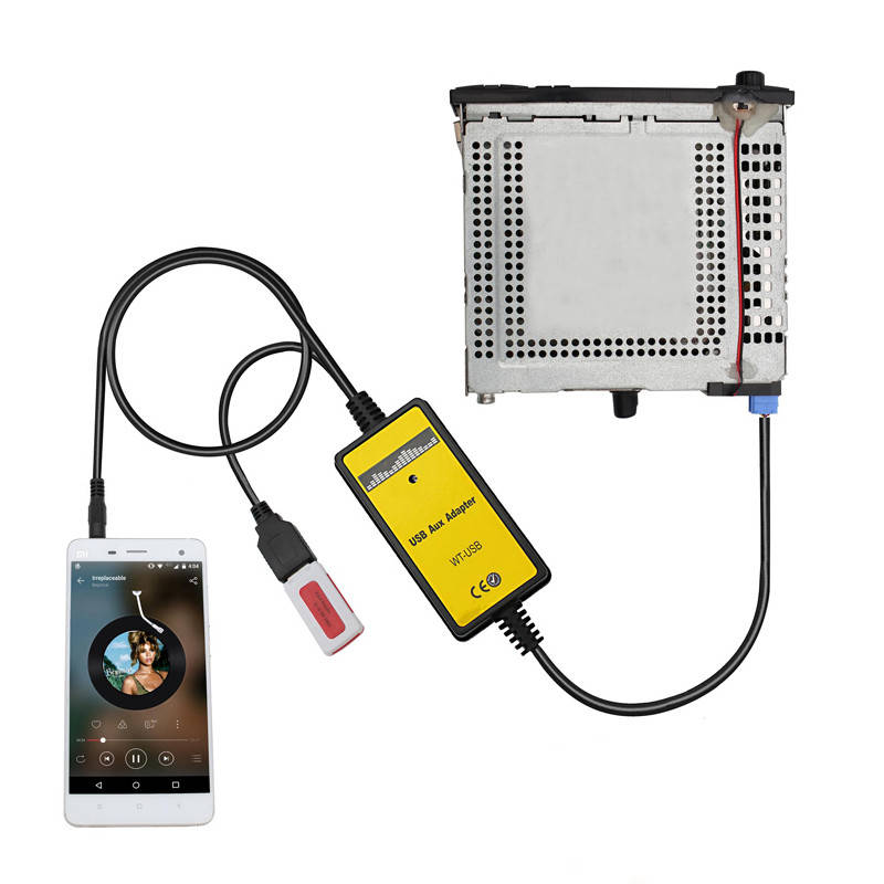 

USB AUX адаптер Audi Skoda Volkswagen Seat 8pin эмулятор CD чейнджера