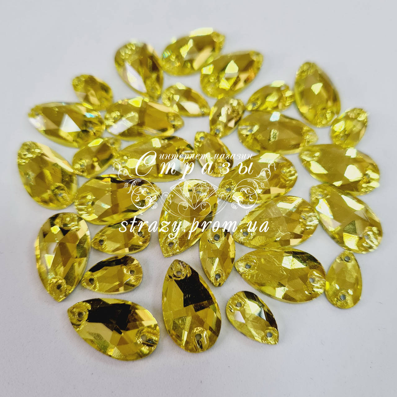 

Стразы Капля 7*12мм. Citrine Эконом