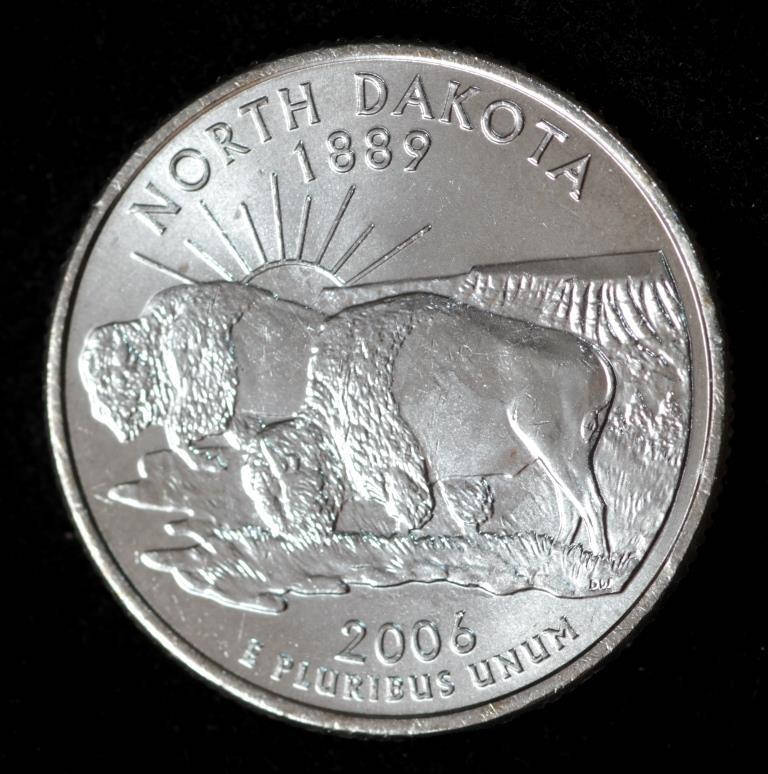 

Монета США 25 центов 2006 г. Северная Дакота