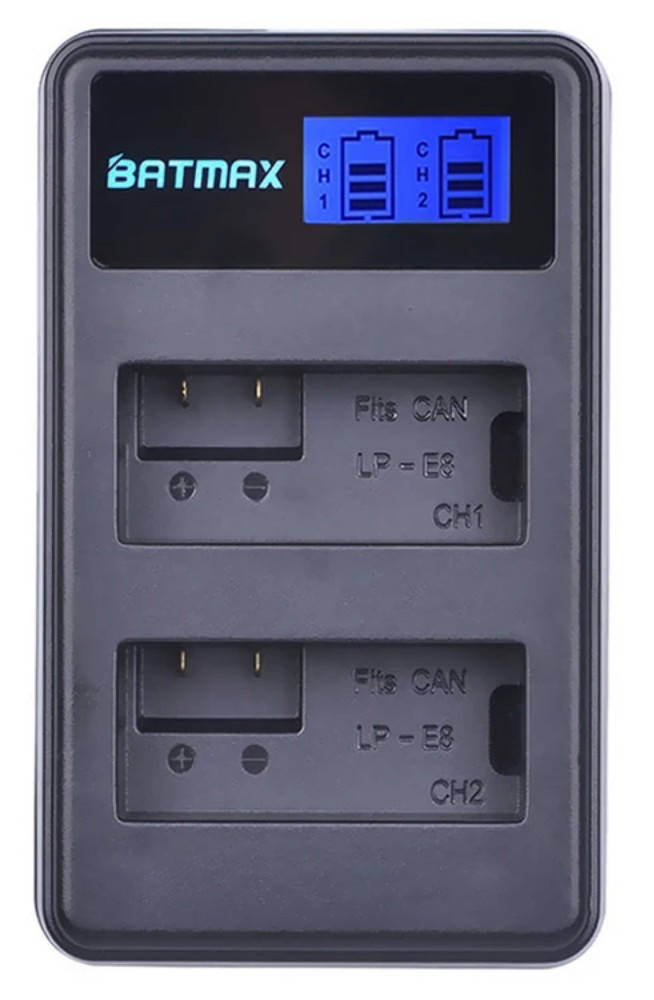 

Двойное USB зарядное устройство на два аккумулятора Canon LP-E8 Batmax зарядка ЮСБ ( Dual USB LCD for Canon LP-E8 )