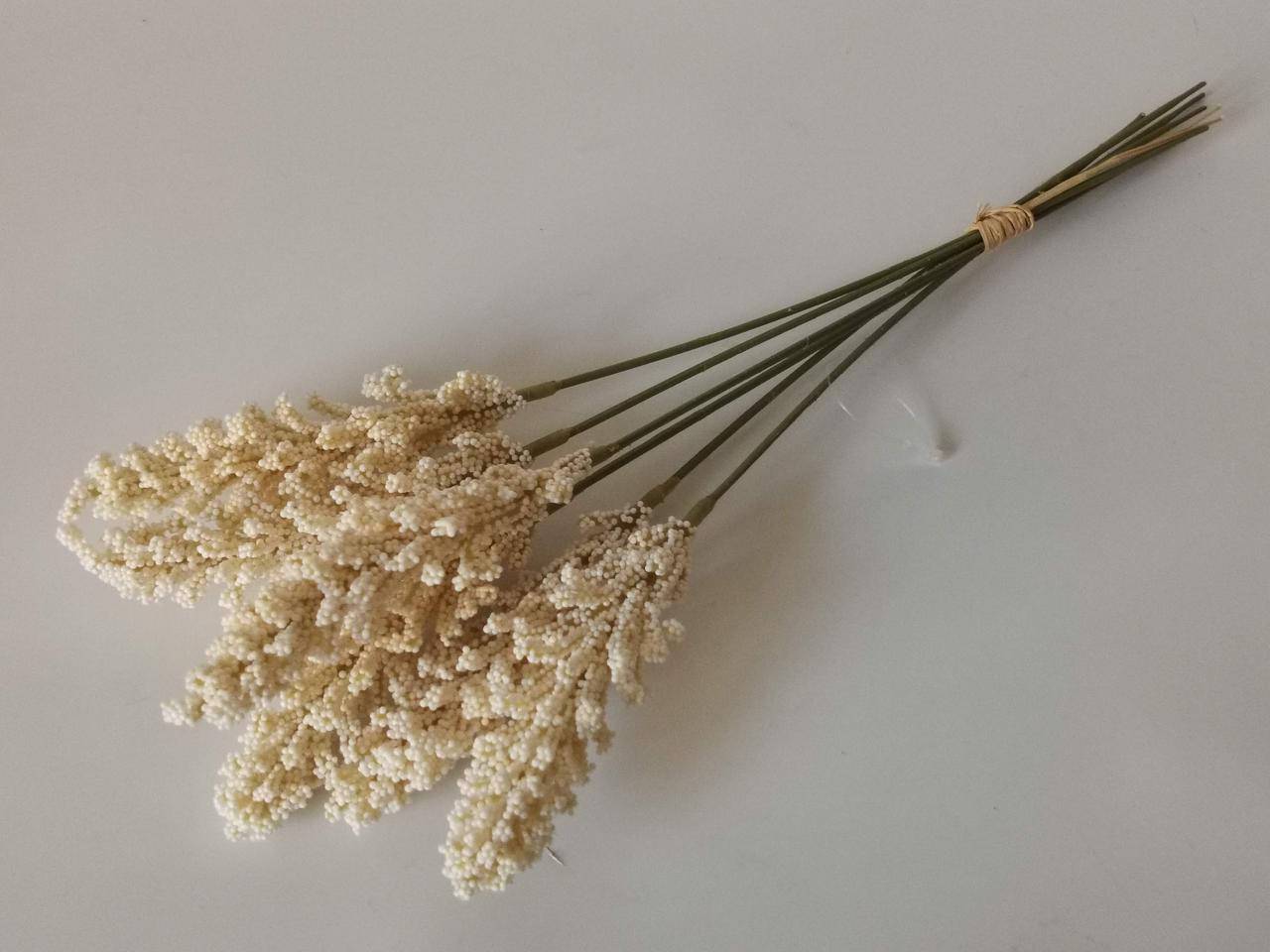 

Искусственная зелень. Колоски декоративные, связка.Кремовый.