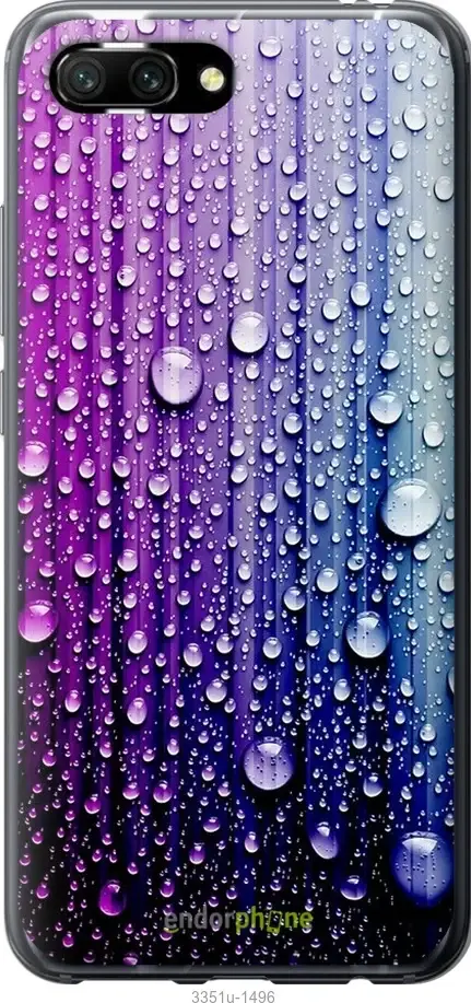 

Чехол на Huawei Honor 10 Капли воды "3351u-1496-10746", Синий