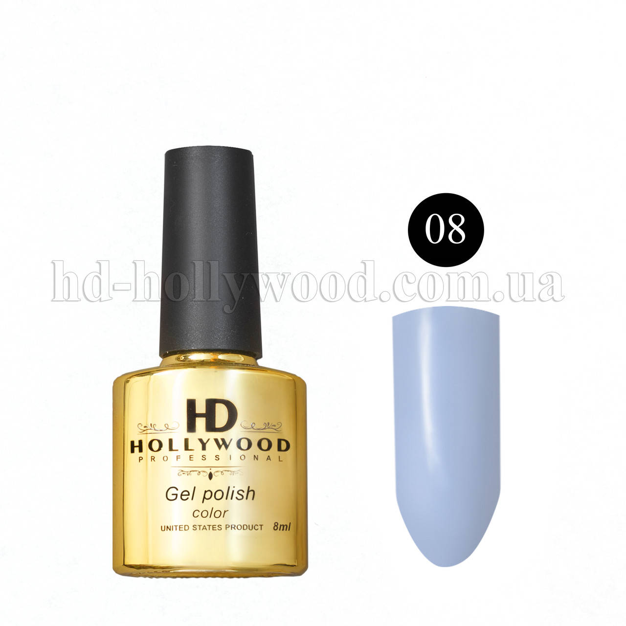 

Гель лак 08 Голубой Волошковый Плотный HD Hollywood 8 ml