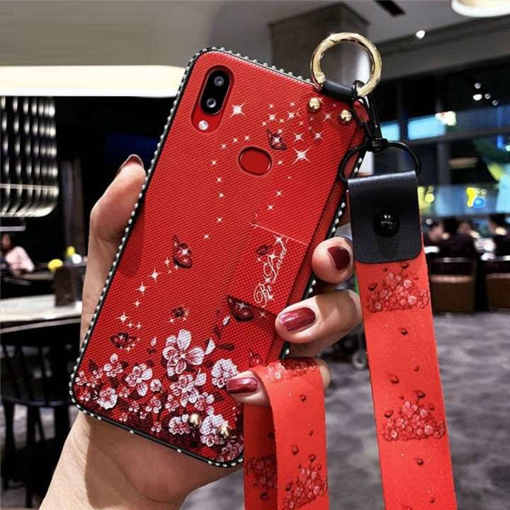 

Чехол Lanyard для Samsung Galaxy A10s / A107F бампер с ремешком Red