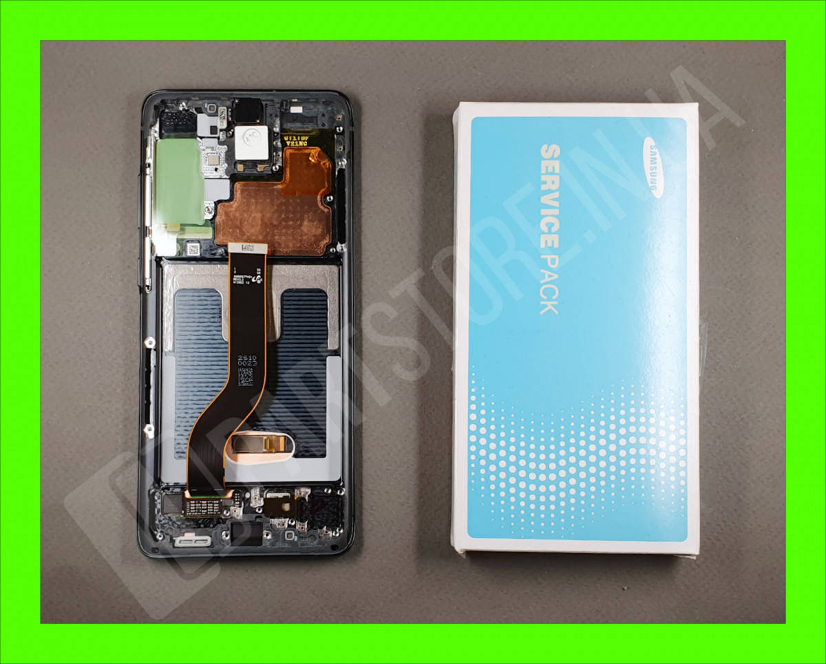 

Дисплей Samsung G985 Black S20+ (GH82-22134A) сервисный оригинал в сборе с рамкой, Черный