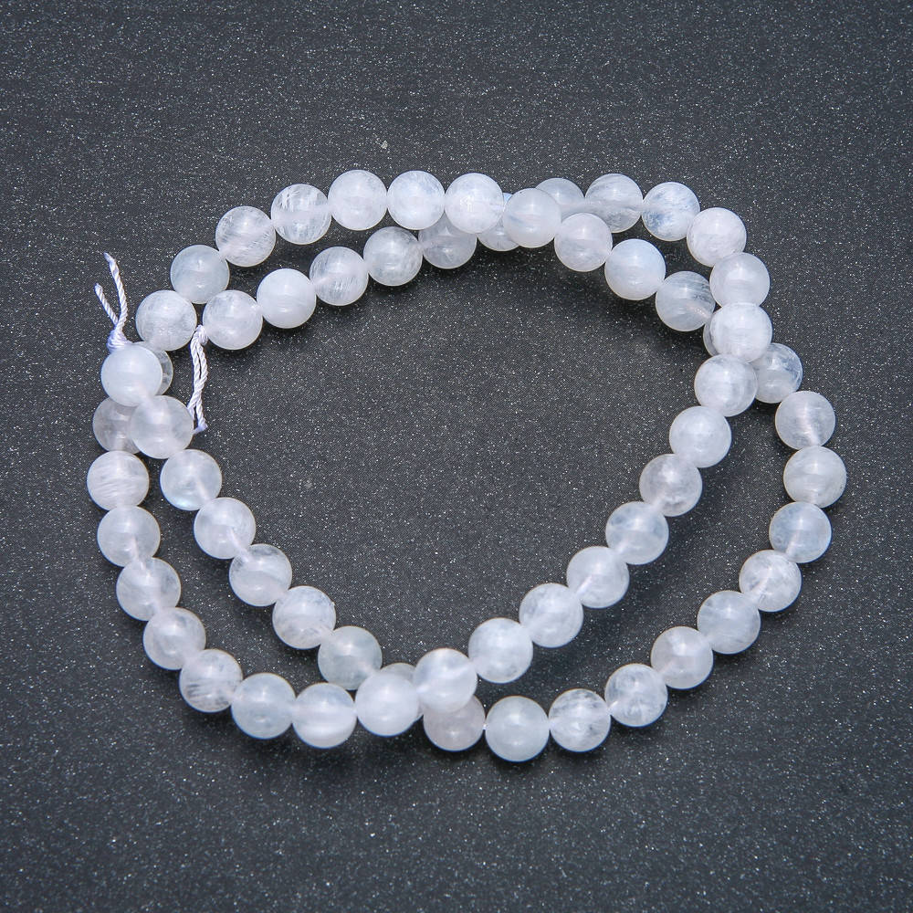 

Бусины на нитке натуральный камень Адуляр гладкий шарик d-6мм+- L-39см