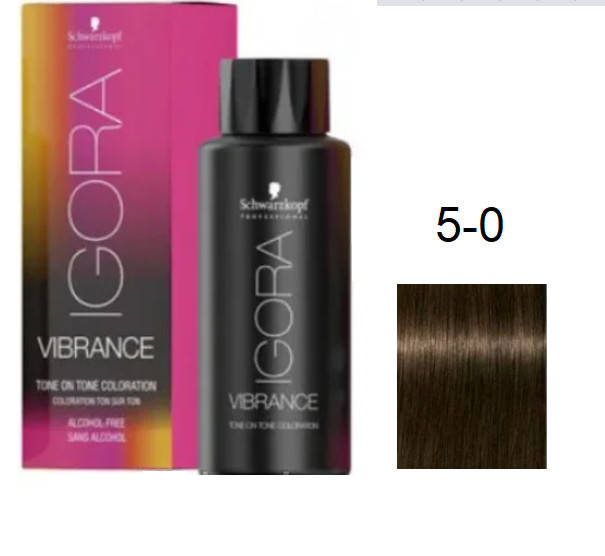 

Краска для волос Schwarzkopf igora Vibrance безаммиачная 5-0 Светло-коричневый 60 мл