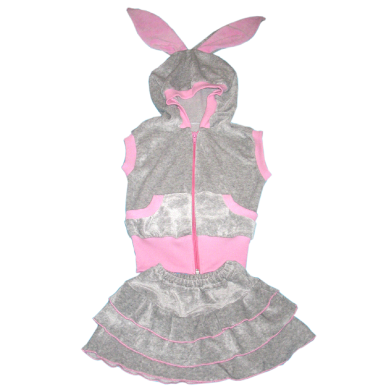 

Костюм велюровый для девочки Заюшка, Светло-серый