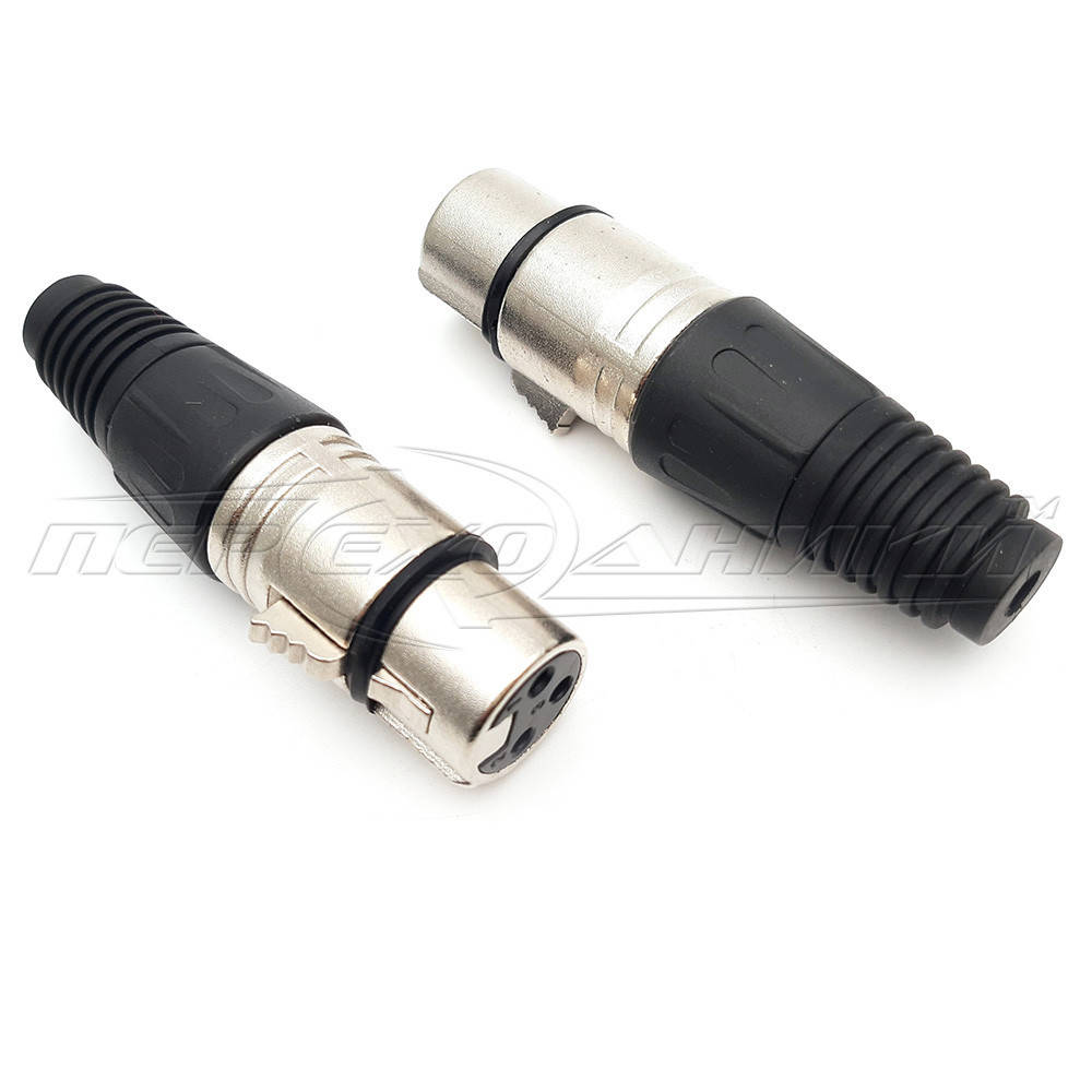 

Разъем гнездо XLR (Canon) 3 pin на кабель (металл)