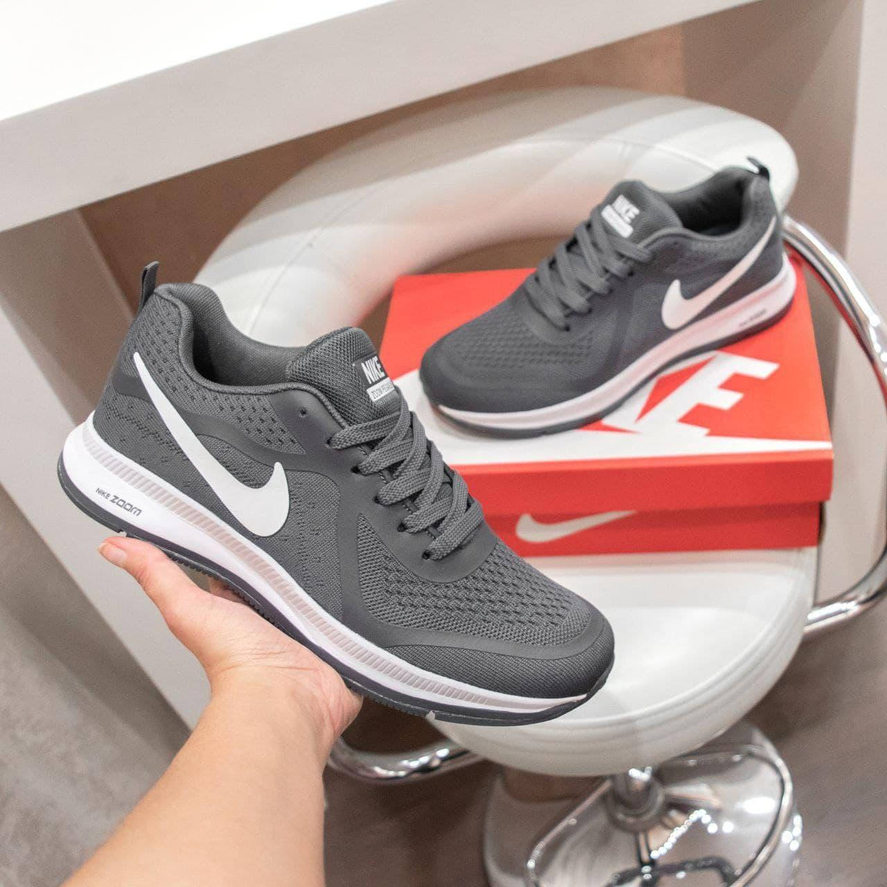 

Мужские серые с белым кроссовки Nike Air Zoom Pegasus легкие летние кросовки найк аир зум с сеткой, Серый