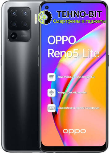 

Смартфон Oppo Reno 5 Lite 8/128GB Fluid Black UA-UCRF, Черный