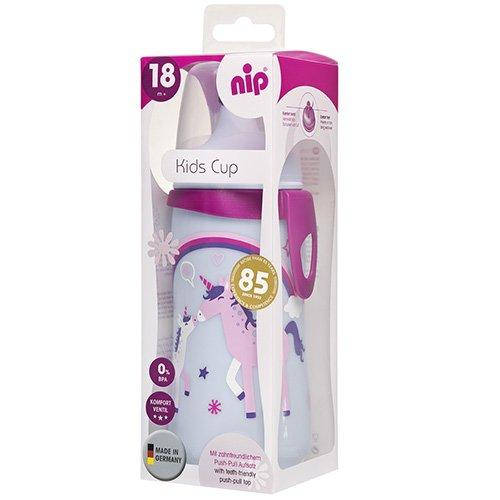 

Поильник NIP Kids Cup 330 мл с выдвижной крышечкой 18 м+, Девочка 35052