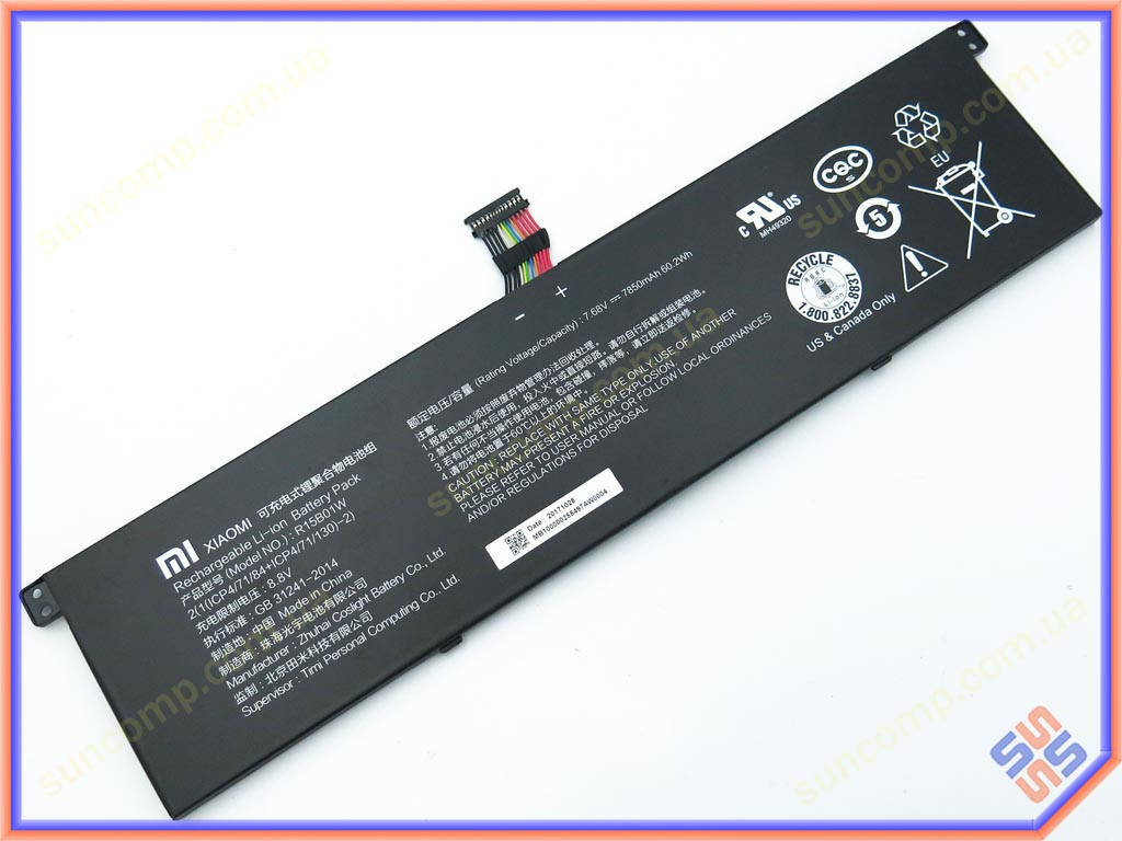 

Батарея R15B01W для Xiaomi Mi PRO 15.6" (7.68V 7850Mah) ORIGINAL