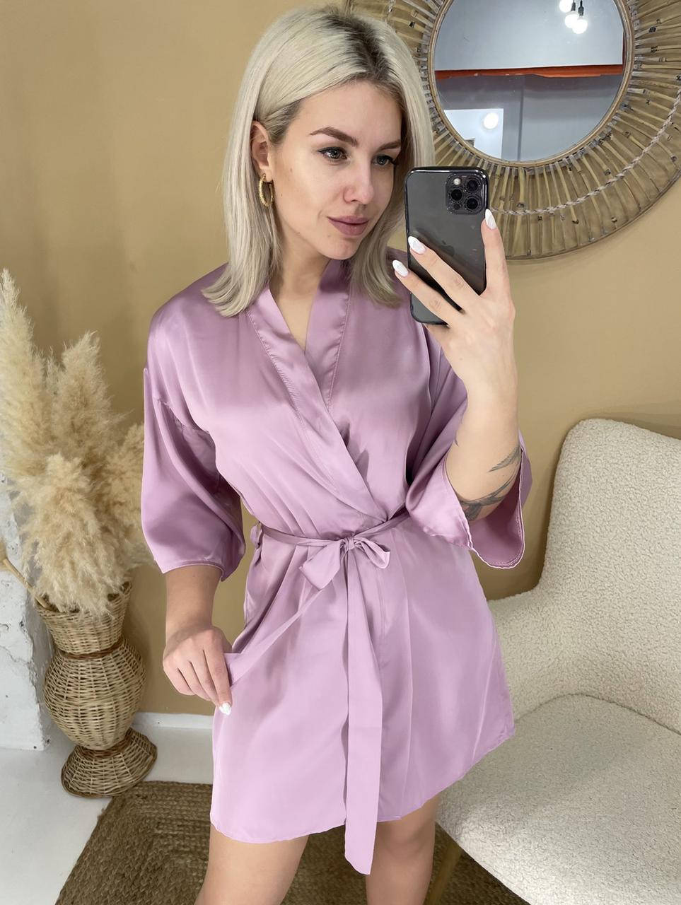 

Халат женский на запах шелк армани 42-44; 46-48; 50-52 "MODA MUR" недорого от поставщика, Сиреневый