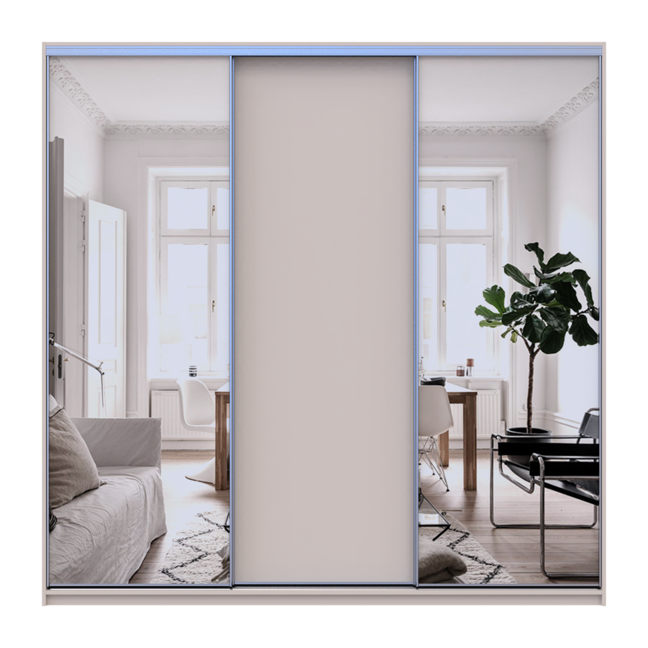 Шафа купе Doros Сіті Лайт Кашемір 1 ДСП / 2 дзеркала 225х60х225 (80736380) 2