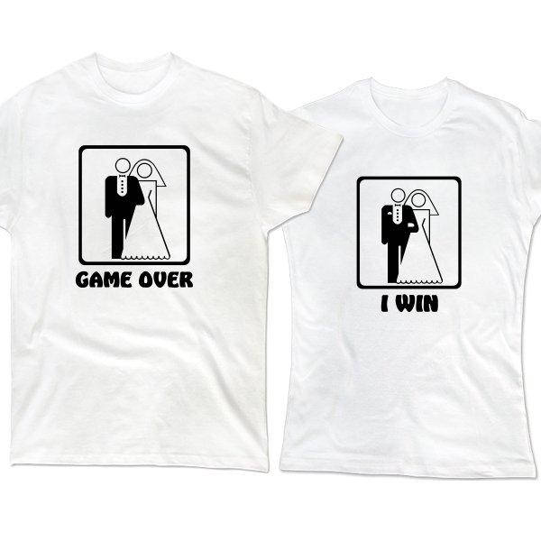 

Парные футболки с принтом "Game over. Iwin" Push IT