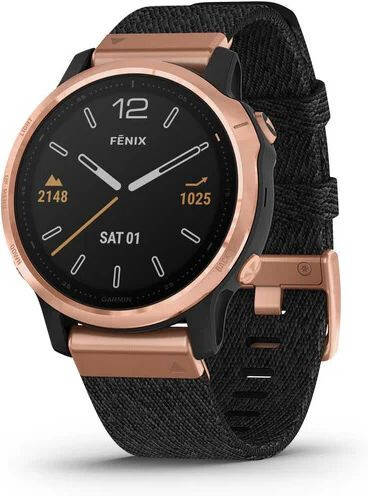 

Смарт-часы Garmin Fenix 6S Sapphire Rose Goldtone with Heathered Black Nylon Band, North (010-02159-37)