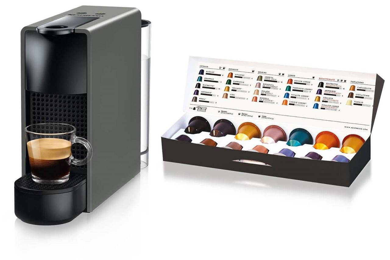

Капсульная кофеварка KRUPS Nespresso Essenza Mini XN110B Gray + 14 капсул