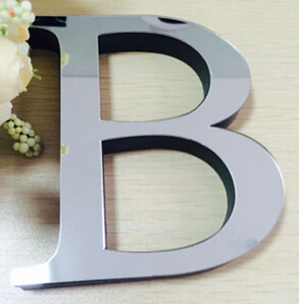 

Зеркальные пластиковые буквы наклейки 15см высота, 1шт-80грн, зеркальный алфавит 3D B