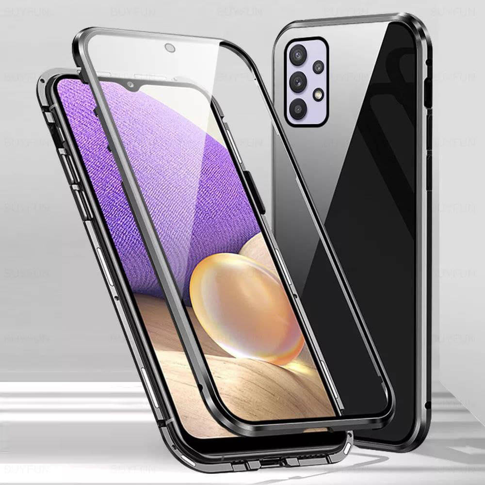 

Магнитный чехол с защитным стеклом для Samsung Galaxy A72 цвет Чёрный
