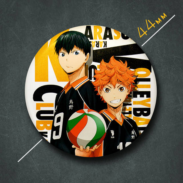 

"Сёё Хината и Тобио Кагэяма (Волейбол!! / Volleyball!!)" значок круглый на булавке Ø44 мм