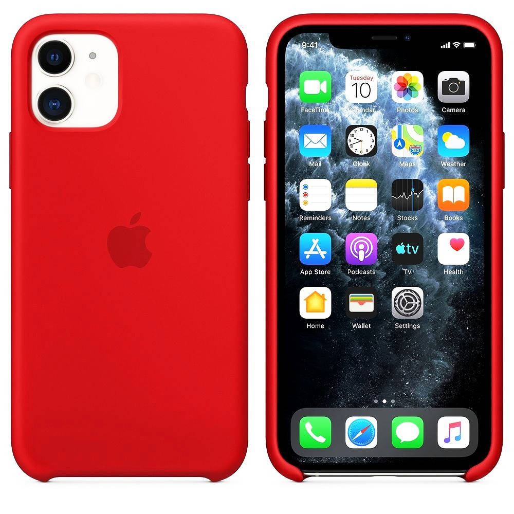 

Чехол Silicone Сase для Iphone 11 бампер накладка Red