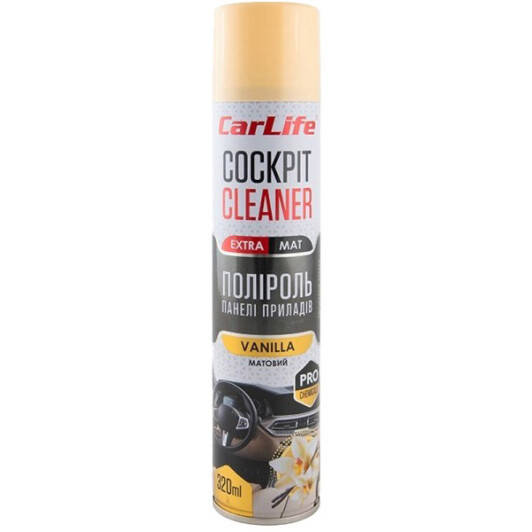 

Полироль Carlife Cockpit Cleaner Extra Mat ваниль 320 мл (CF340)
