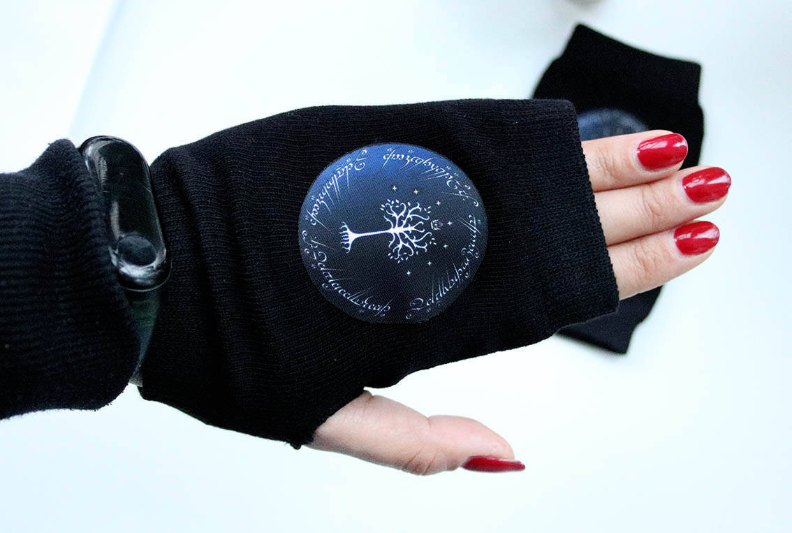 

Митенки перчатки без пальцев Властелин колец "Древо Гондора" / The Lord of the Rings, Черный