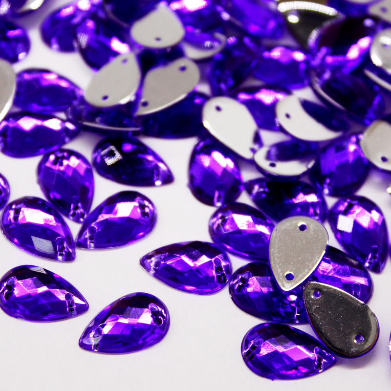 

Нашивные акриловые камни, форма Капля, цвет Purple, 8х13мм, 1шт