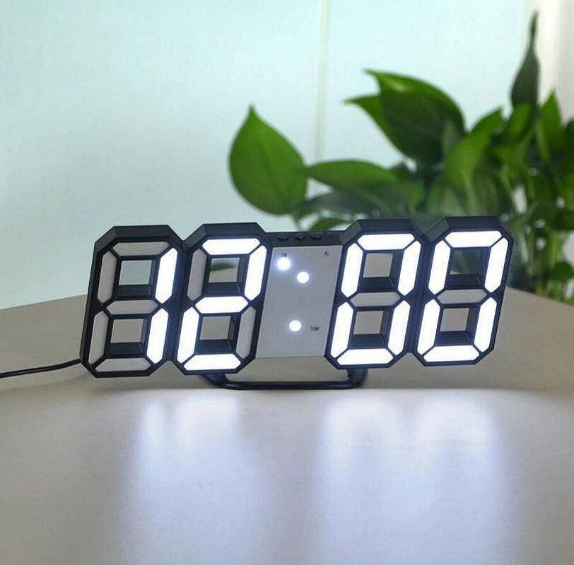 

Электронные Led часы с будильником и термометром Ly 1089 black, white