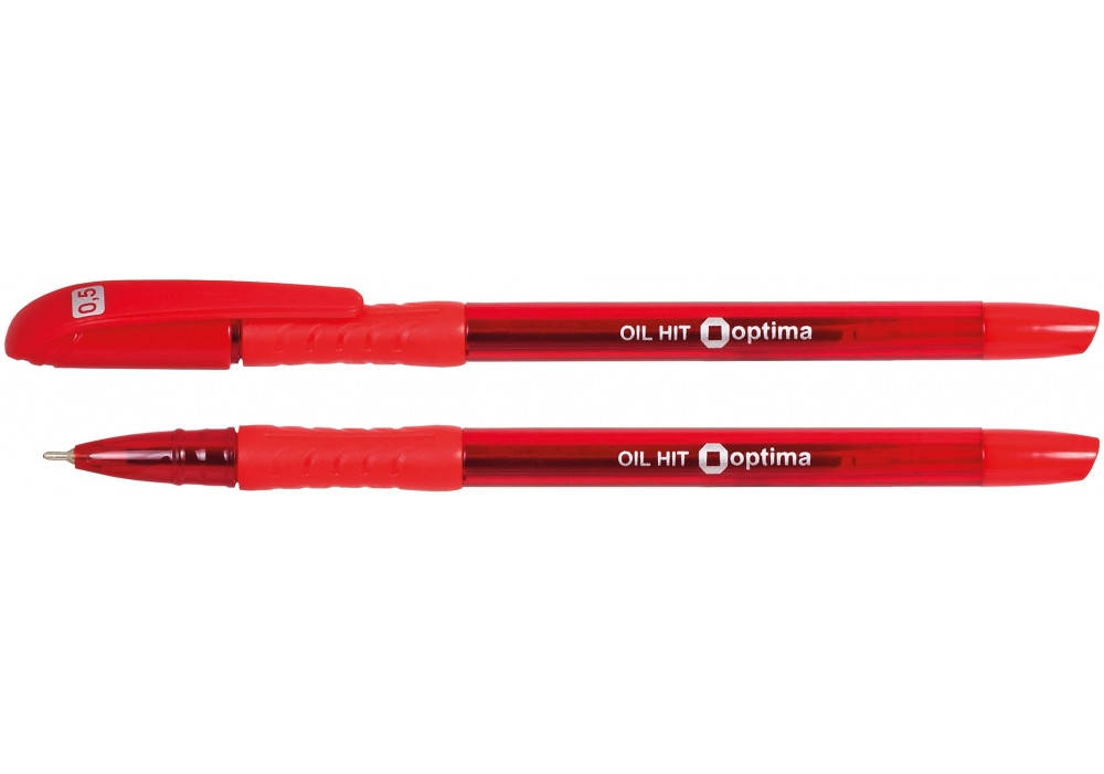 

Ручка масляна Optima OIL HIT червона, Синий