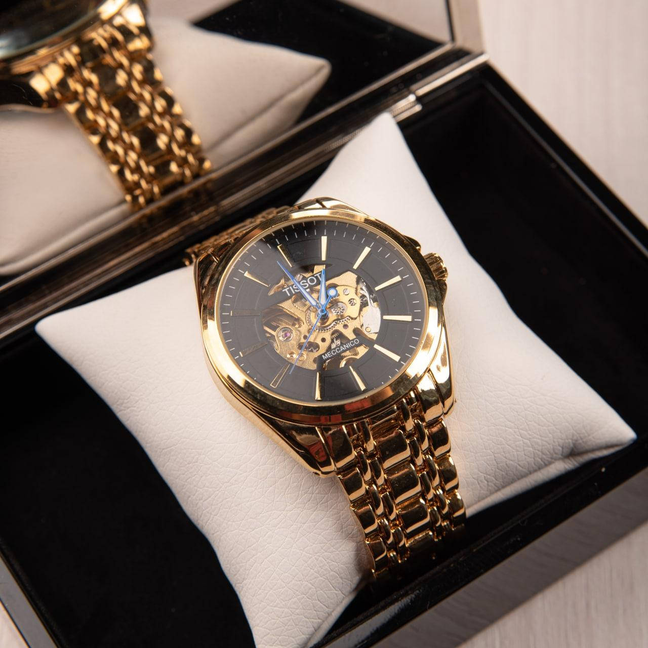 

Часы мужские механические Tissot наручные золотые + Подарочная коробка
