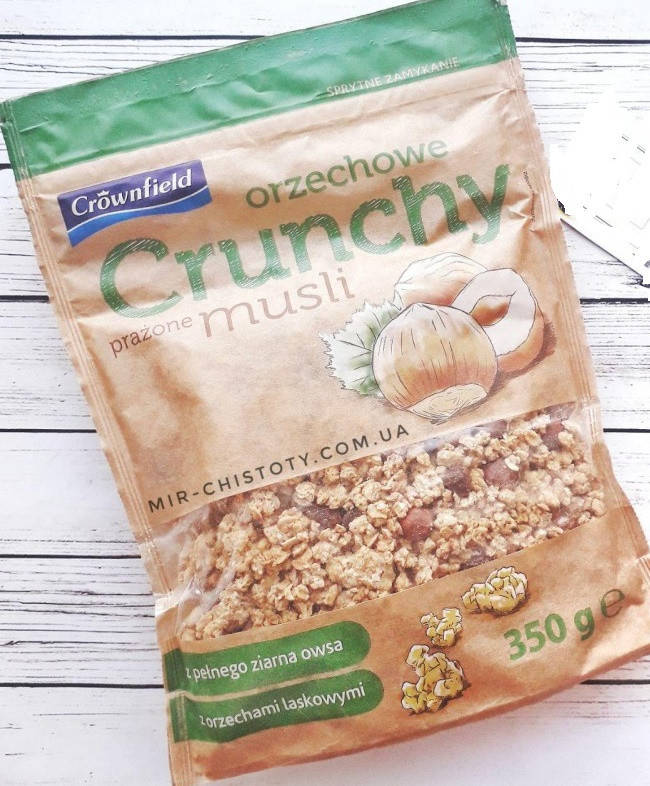 

Кранчи мюсли Crunchy Crownfield с орехами 350гр