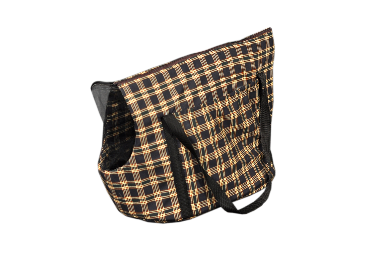 

Сумка-переноска для котов и собак Мур-Мяу Коричневая в клетку, Коричневый