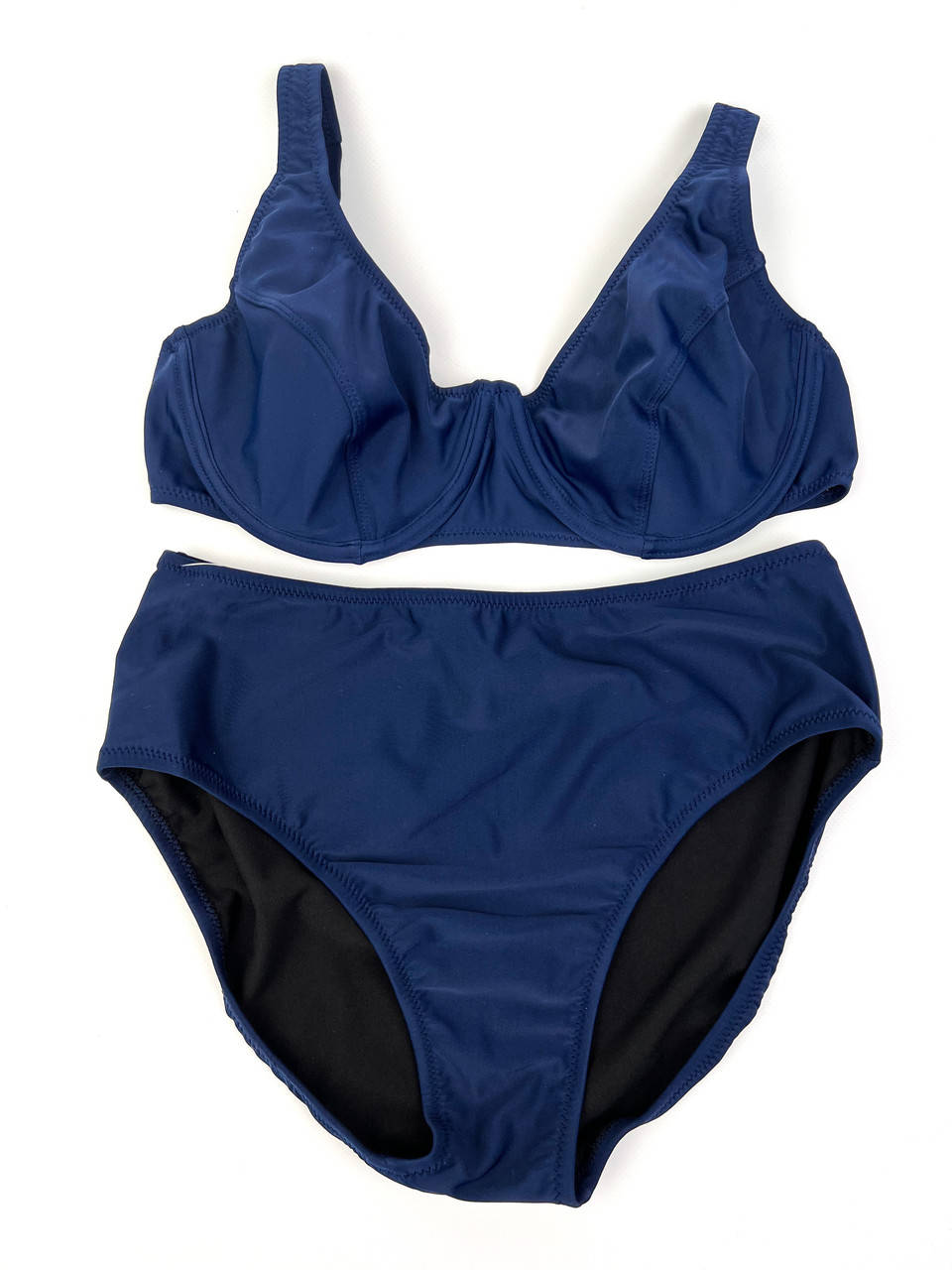 

Купальник женский раздельный синий с косточкой без поролона